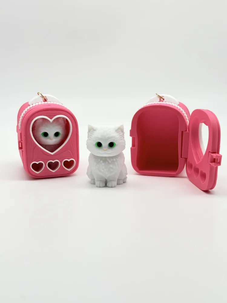 Kalpli Çantalı Kedi Charm Anahtarlık ve Oyuncak Seti